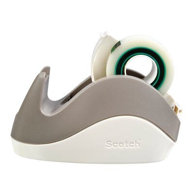 Scotch® Tischabroller C29G, 6 x 6,5 x 12,5 cm, grau, weiß, 1 Rolle 19 mm x 15 m