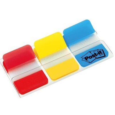 Post-it® Index Strong Ablagetabs, Medium, Rot, Gelb, Blau, 3 x 22 Haftstreifen