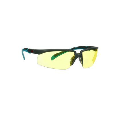 3M™ Solus™ 2000 Schutzbrille, grau/türkisfarbene Bügel, Scotchgard™ Anti-Beschlag Beschichtung (K&N), gelbe Scheibe, winkelverstellbar, S2003SGAF-BGR-EU