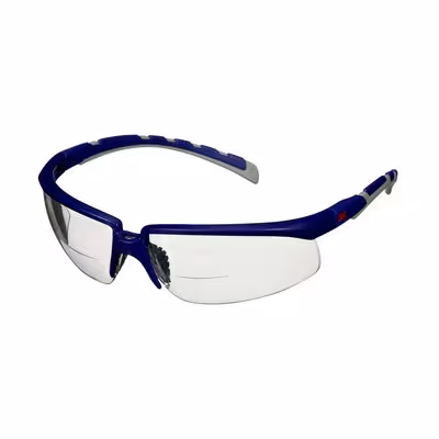 3M™ Solus™ 2000 Schutzbrillen-Serie, blau/graue Bügel, Anti-Fog-/Antikratz-Beschichtung, transparente Scheibe Lesestärke +2.0, S2020AF-BLU