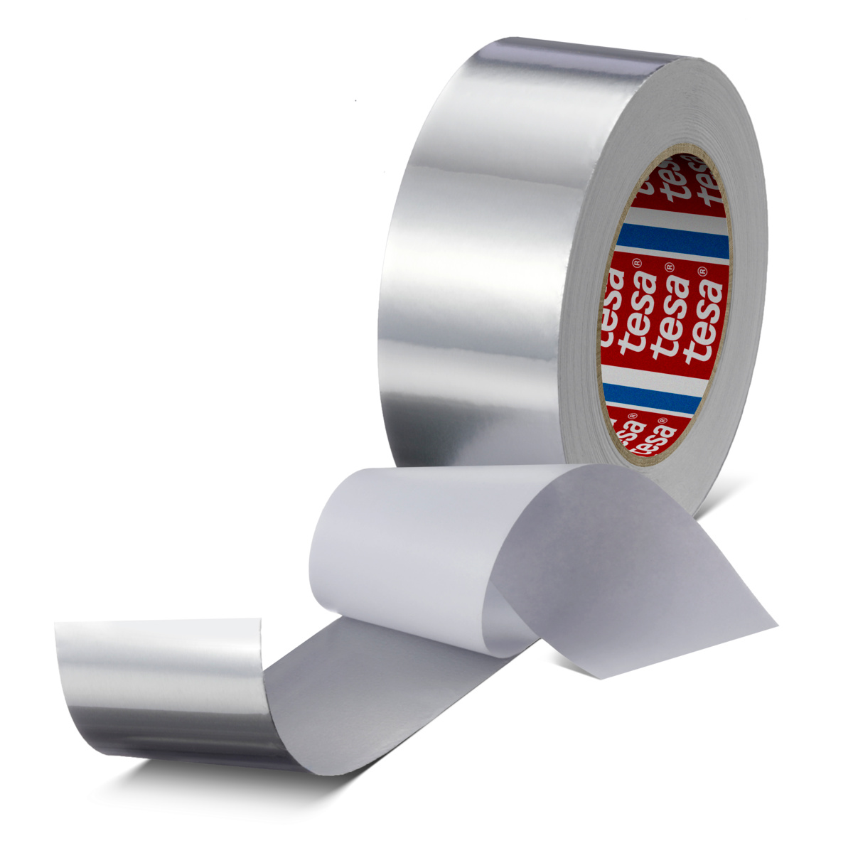 tesa 60632 Alu mit Liner, 50m x 50mm, silber-matt