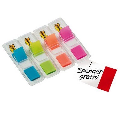 Post-it® Index Mini  683-4ABP, 11.9x 43.2mm, limonengrün, orange, pink, türkis, 4 x 35 Haftstreifen im Spender