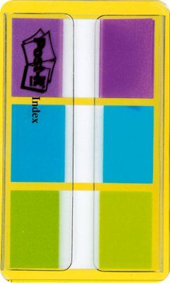 Post-it® Index 680PBGEU, 25.4x 43.2mm, blau, grün, lila, 3 x 20 Haftstreifen