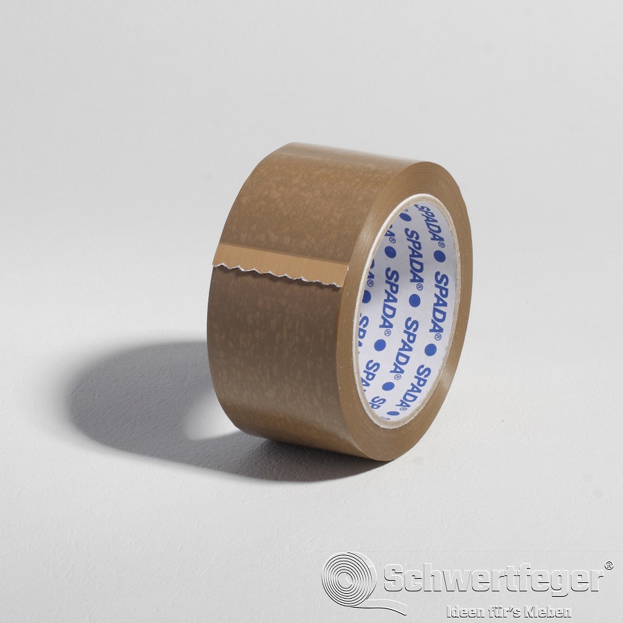 PVC Packband SPADA® mit Naturkautschukkleber braun 50 mm x 66 m