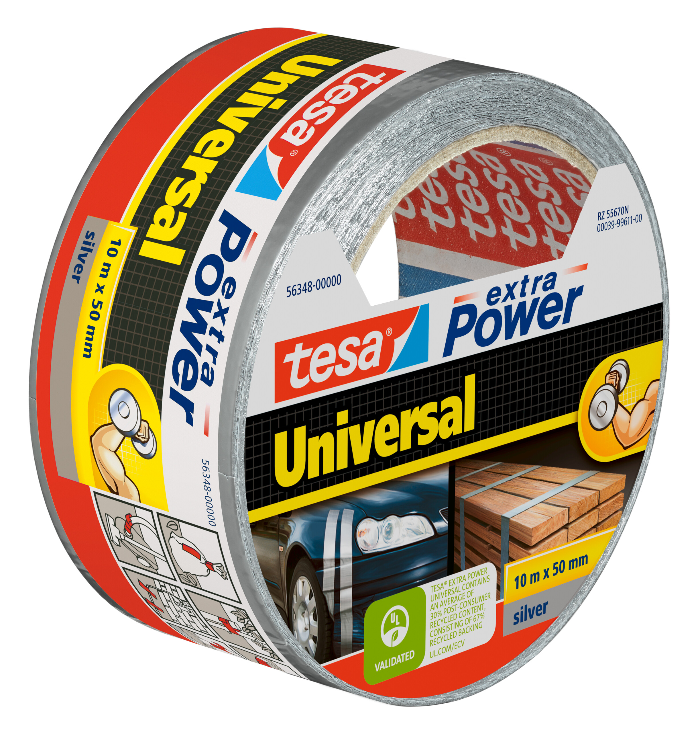 tesa 56348 extra Power Universal Eco, 10m x 50mm, silber-grau