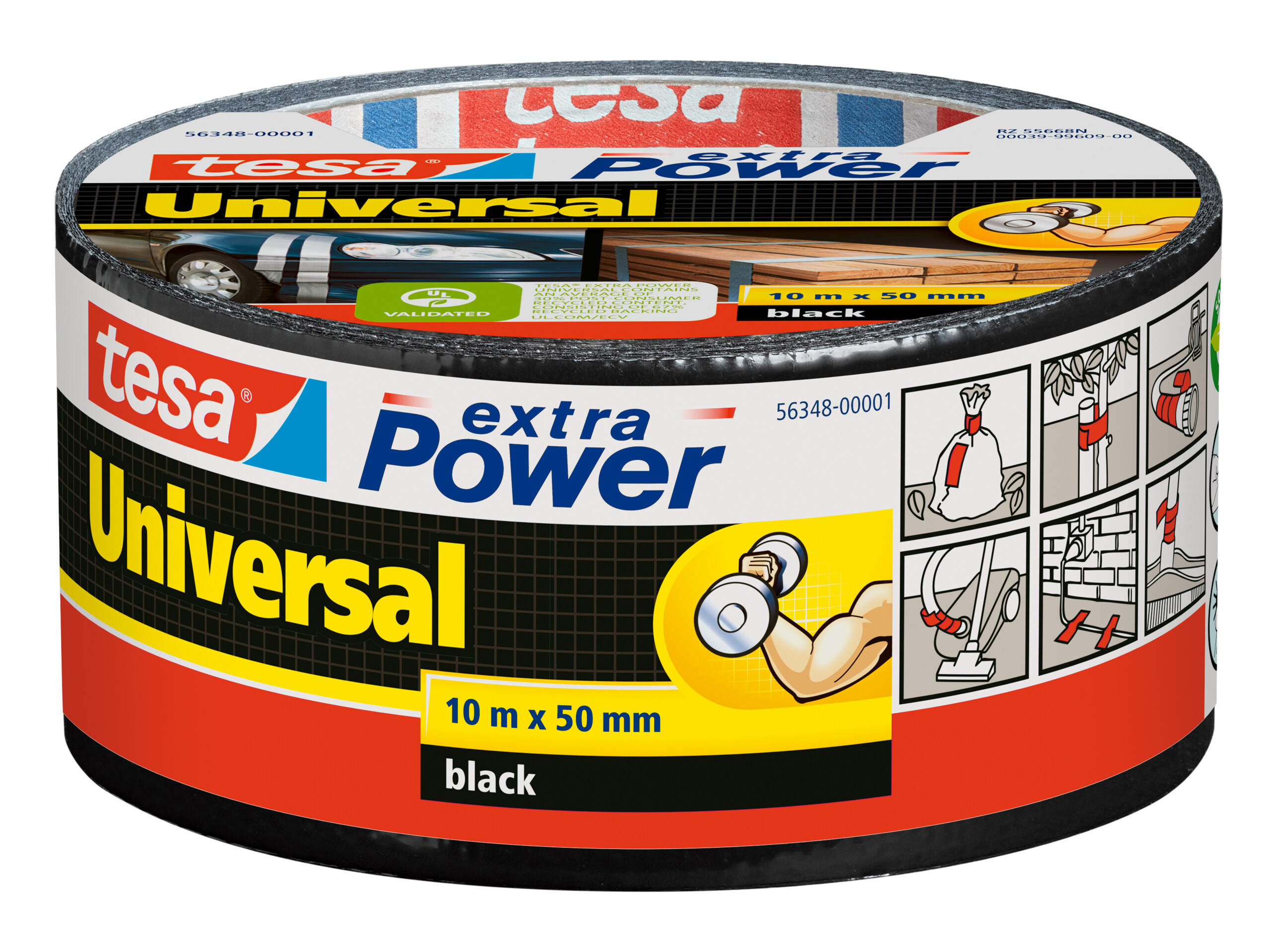 tesa 56348 extra Power Universal Eco, 10m x 50mm, schwarz