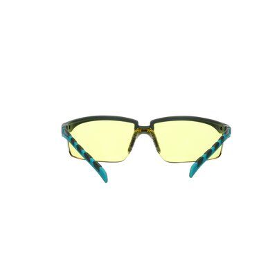3M™ Solus™ 2000 Schutzbrille, grau/türkisfarbene Bügel, Scotchgard™ Anti-Beschlag Beschichtung (K&N), gelbe Scheibe, winkelverstellbar, S2003SGAF-BGR-EU