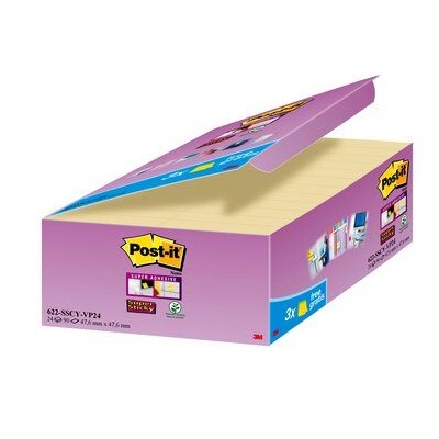 Post-it® Notes Promotion 654-P14CY+4SSCY 14 Blöcke á 100 Blatt, gelb, 76 x 76 mm, PEFC zertifiziert inkl. 4 Blöcke Post-it® Super Sticky Notes á 90 Blatt, gelb