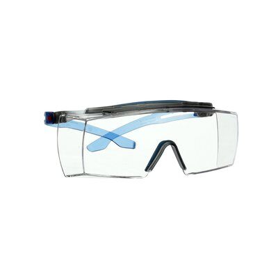 3M™ SecureFit™ 3700 Überbrille, blaues Gestell, integrierter Augenbrauenschutz, Scotchgard™ Antibeschlag-/Antikratz-Beschichtung (K&N), klare Scheibe, SF3701XSGAF-BLU