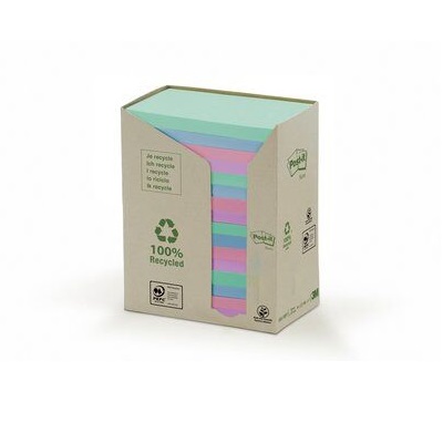 Post-it® Recycling Notes 655-1RPT, 127 x 76 mm, verschiedene Farben, 16 Blöcke à 100 Blatt