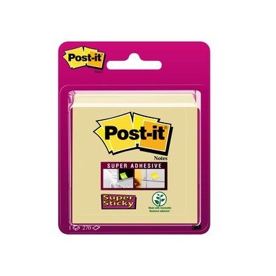 3M Post-it® Super Sticky Würfel 2014-SCY, 76 x 76 mm, Gelb, 1 Würfel à 270 Blatt 100% PEFC, SGSCH-PEFC-COC-110078