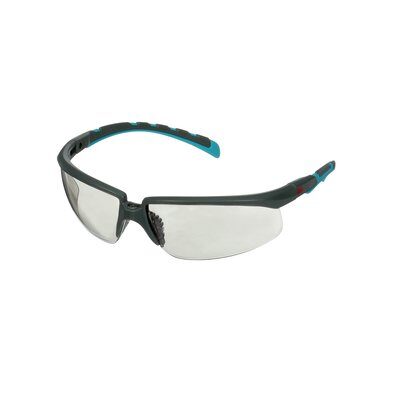 3M™ Solus™ 2000 Schutzbrille, grau/türkisfarbene Bügel, Scotchgard™ Antibeschlag-Beschichtung (K&N), graue Scheibe für Innen-/Außenbereich, winkelverstellbar, S2007SGAF-BGR
