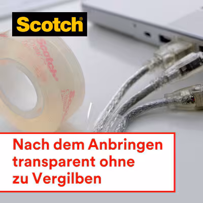 Scotch® Crystal Klebeband, Nachfüllpackung, 19 mm x 7.5 m, 2 Rollen