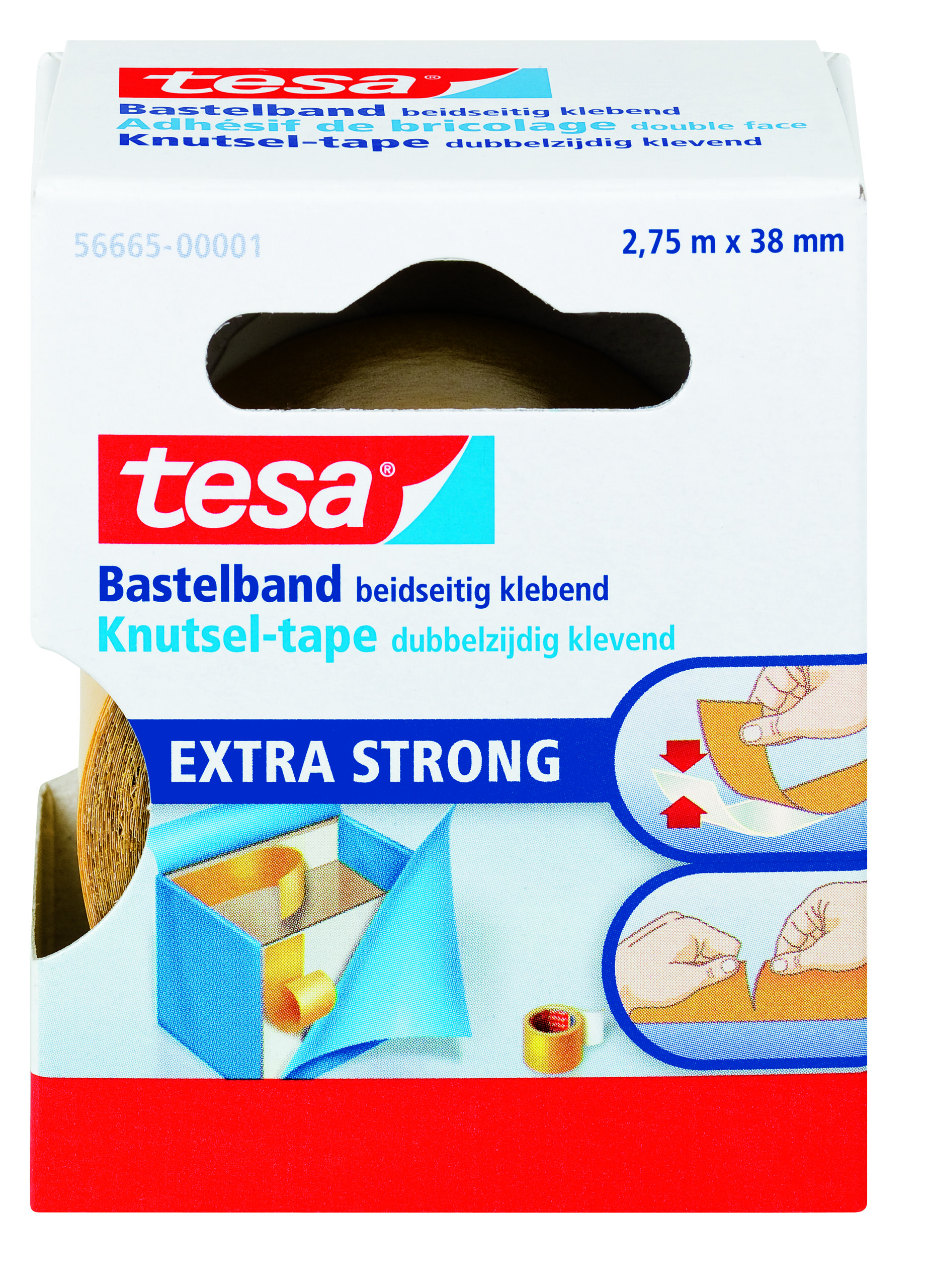 tesa 56665 Bastelband, 2,75m x 38mm, weiß