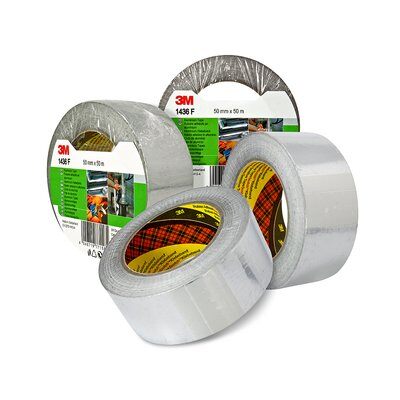 3M™ Aluminiumklebeband 1436F, Silber, 50 mm x 50 m, einzeln verpackt