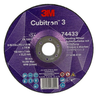 3M™ Cubitron™ 3 Schruppscheibe, 74433, 36+, T27, 150 mm x 7 mm x 22,23 mm, speziell zum Ausfugen, EN