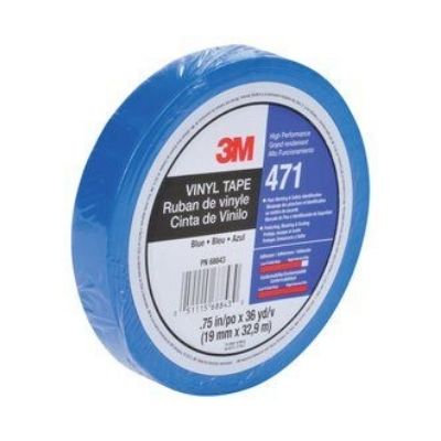 3M™ 471 Hochwertiges Weich-PVC-Klebeband, 19 mm x 33 m, Blau
