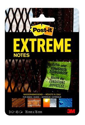 Post-it® Extreme Notes, 76 x 76 mm, 3er Pack, grün, gelb, orange