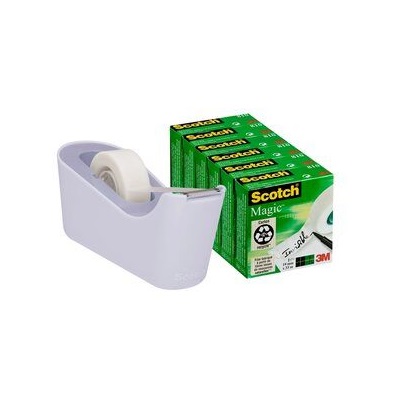 Scotch® Klebeband-Abroller, lila + 6 R. Scotch® Magic™ Klebeband, 19 mm x 33 m