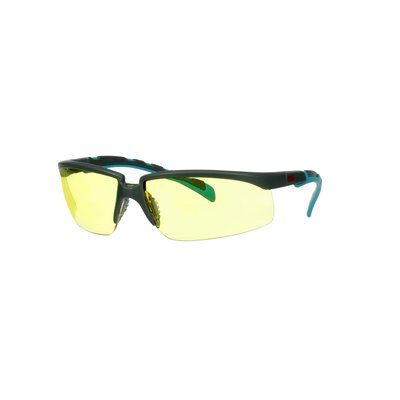3M™ Solus™ 2000 Schutzbrille, grau/türkisfarbene Bügel, Scotchgard™ Anti-Beschlag Beschichtung (K&N), gelbe Scheibe, winkelverstellbar, S2003SGAF-BGR-EU