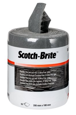 3M Scotch-Brite™ Durable Flex Vliesrolle DF-RL, grau, 125 mm x 10 m, S UFN