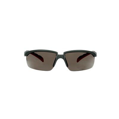 3M™ Solus™ 2000 Schutzbrille, grau/rote Bügel, Scotchgard™ Anti-Beschlag Beschichtung (K&N), graue Scheibe, winkelverstellbar, S2002SGAF-RED-EU