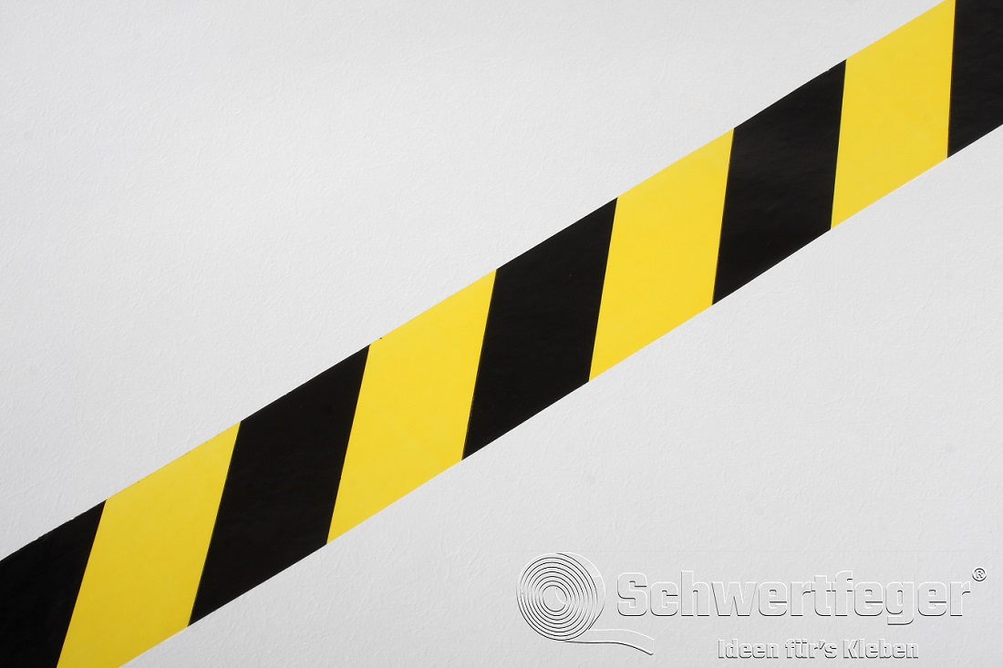 SPADA® PVC Gefahrenmarkierungsband gelb / schwarz 60 mm x 66 m