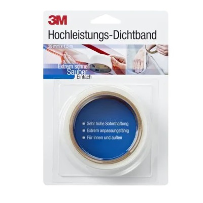 3M 4411 Hochleistungs-Dichtband, 4411N, 38 mm x 1,5 m, 1.0 mm, Transluzent