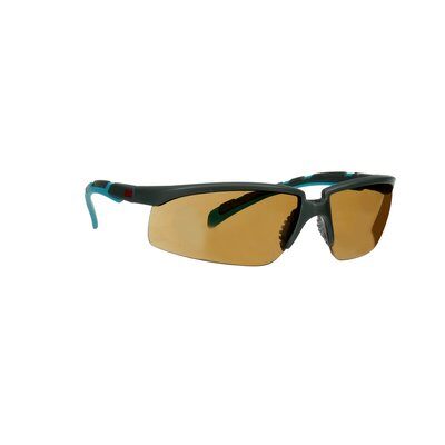 3M™ Solus™ 2000 Schutzbrille, grau/türkisfarbene Bügel, Scotchgard™ Anti-Beschlag Beschichtung (K&N), braune Scheibe, winkelverstellbar, S2005SGAF-BGR-EU