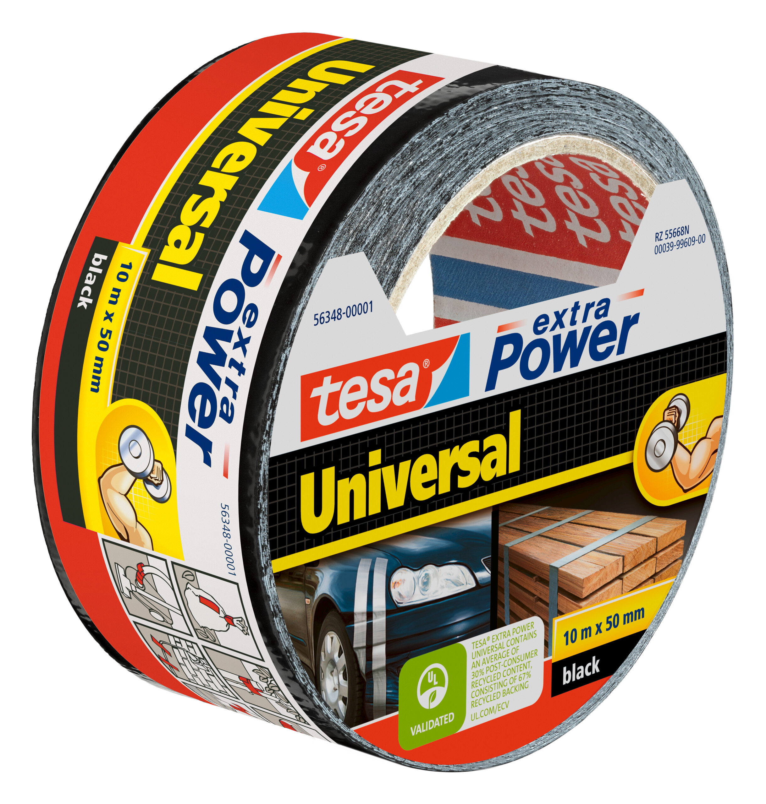 tesa 56348 extra Power Universal Eco, 10m x 50mm, schwarz