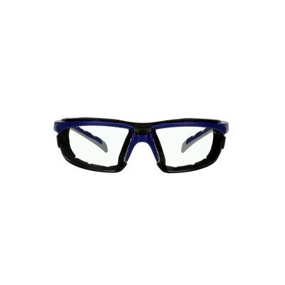 3M™ Solus™ 2000 Schutzbrille, blau/graue Bügel, Schaumrahmen, Scotchgard™ Anti-Beschlag Beschichtung (K&N), klare Scheibe, winkelverstellbar, S2001SGAF-BGR-F-EU