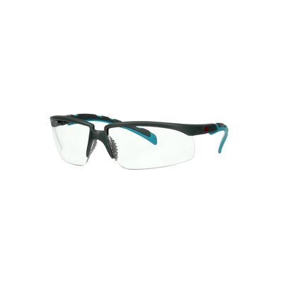 3M™ Solus™ Serie 2000, S2001SGAF-BGR, grau/türkise Bügel, Scotchgard™ Anti-Fog-Beschichtung, transparente Anti-Fog-Antikratz-Scheibe