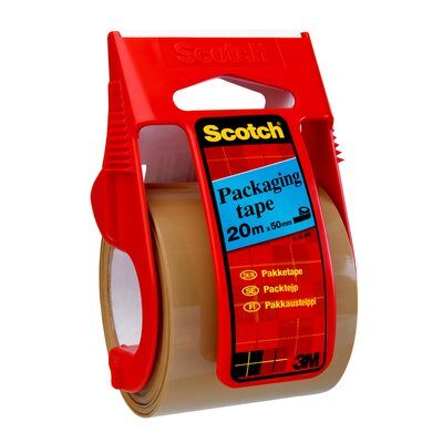   Scotch® Extra starkes Verpackungsklebeband, Braun, 48 mm x 20,3 m, 1 Rolle auf Handabroller