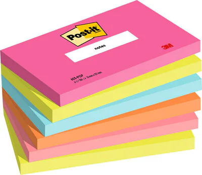 Post-it® Notes, Poptimistic  Collection, 127 x 76 mm, 6 Blöcke á 100 Blatt