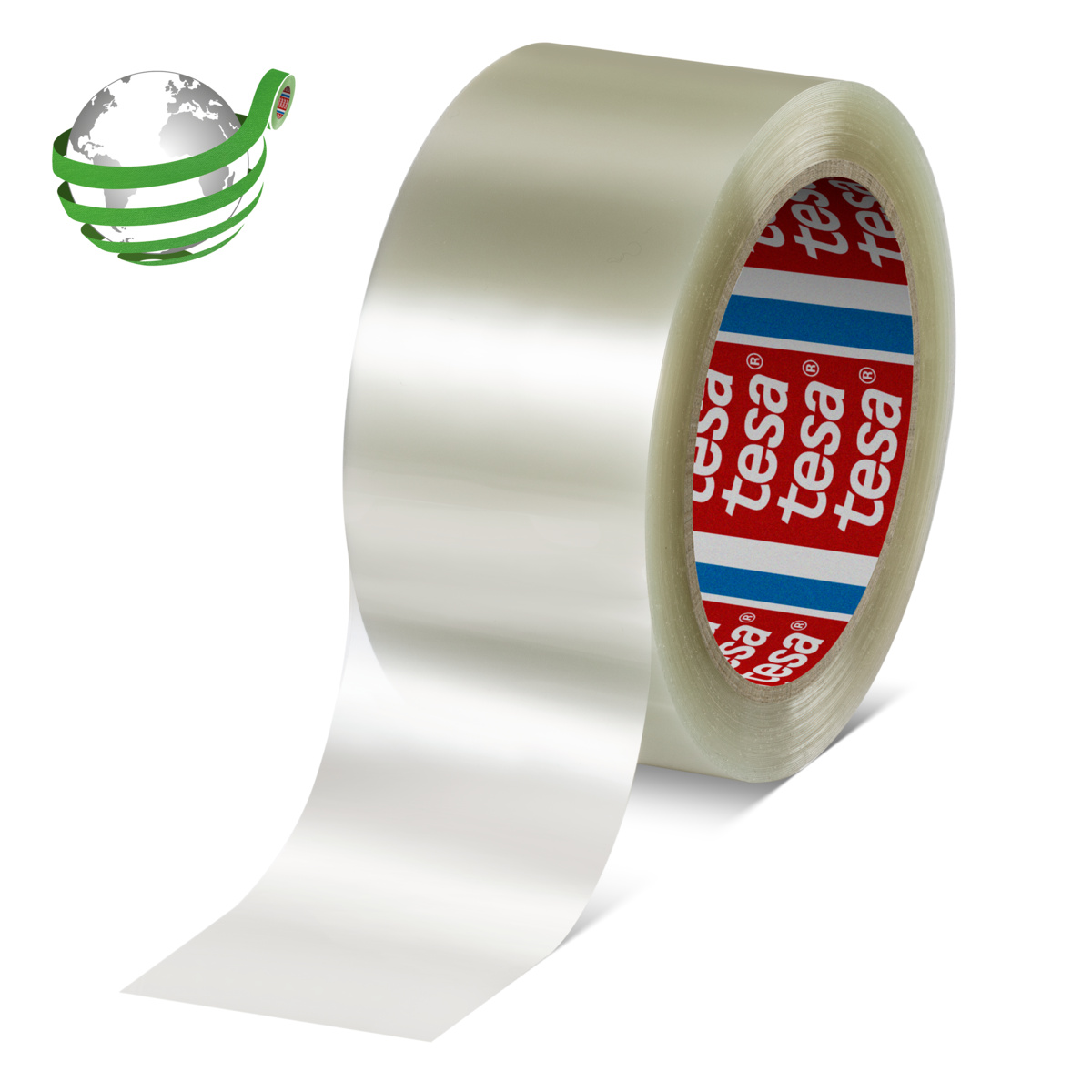 tesa 60412 Packband aus recyceltem Polyester rPET, 990m x 150mm, transparent