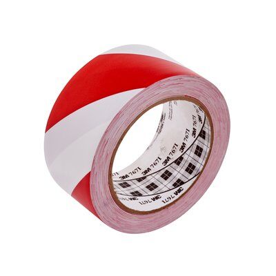 3M™ 767i Gefahren-Markierungs-Klebeband, 50 mm x 33 m, Rot/Weiss