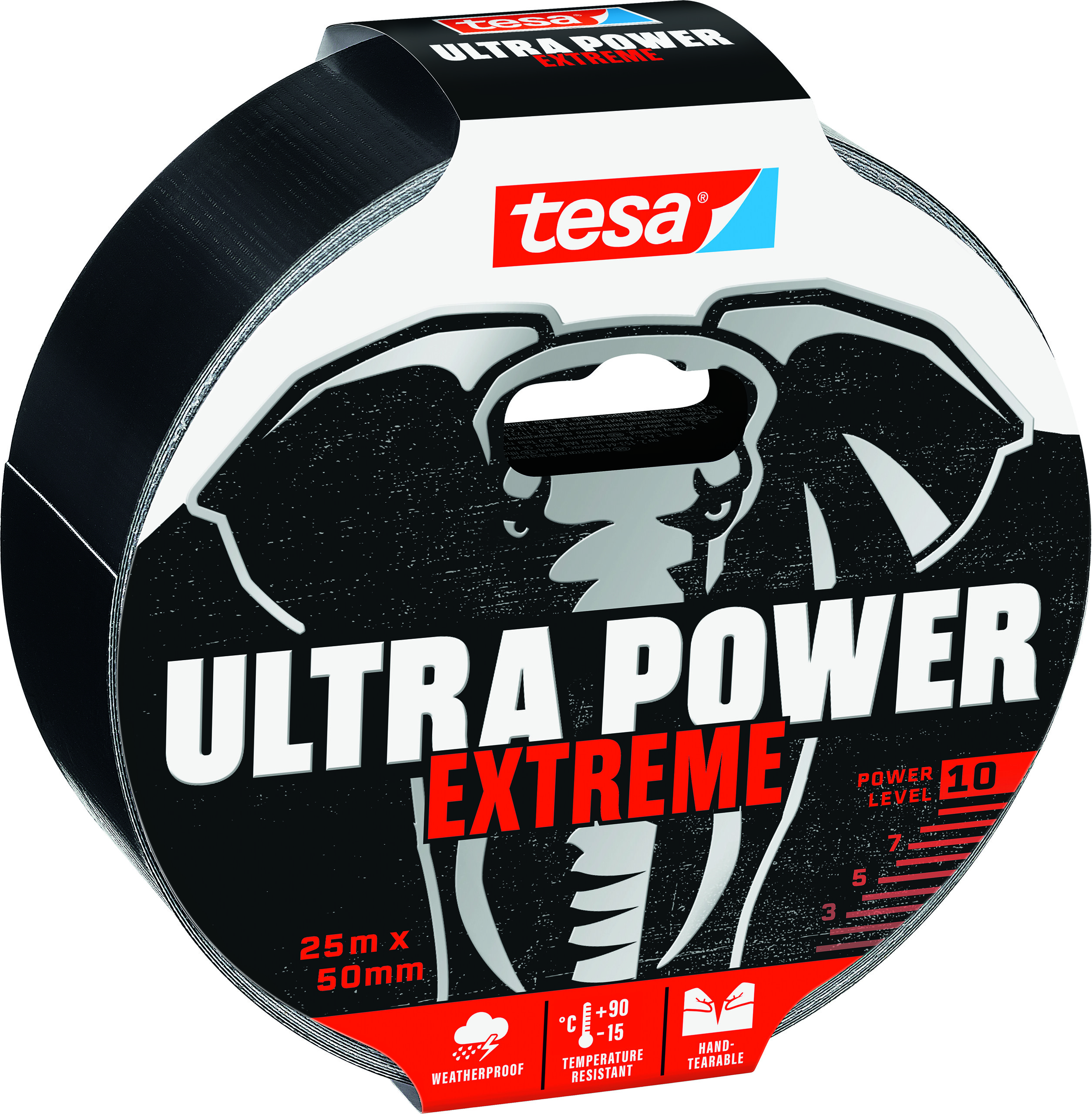 tesa 56623 Ultra Power Extreme Tape, 25m x 50mm, schwarz