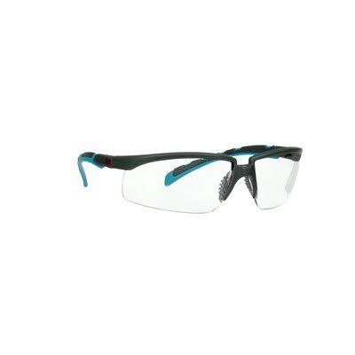 3M™ Solus™ 2000 Schutzbrille, grau/türkisfarbene Bügel, Scotchgard™ Anti-Beschlag Beschichtung (K&N), klare Scheibe, winkelverstellbar, S2001SGAF-BGR-EU