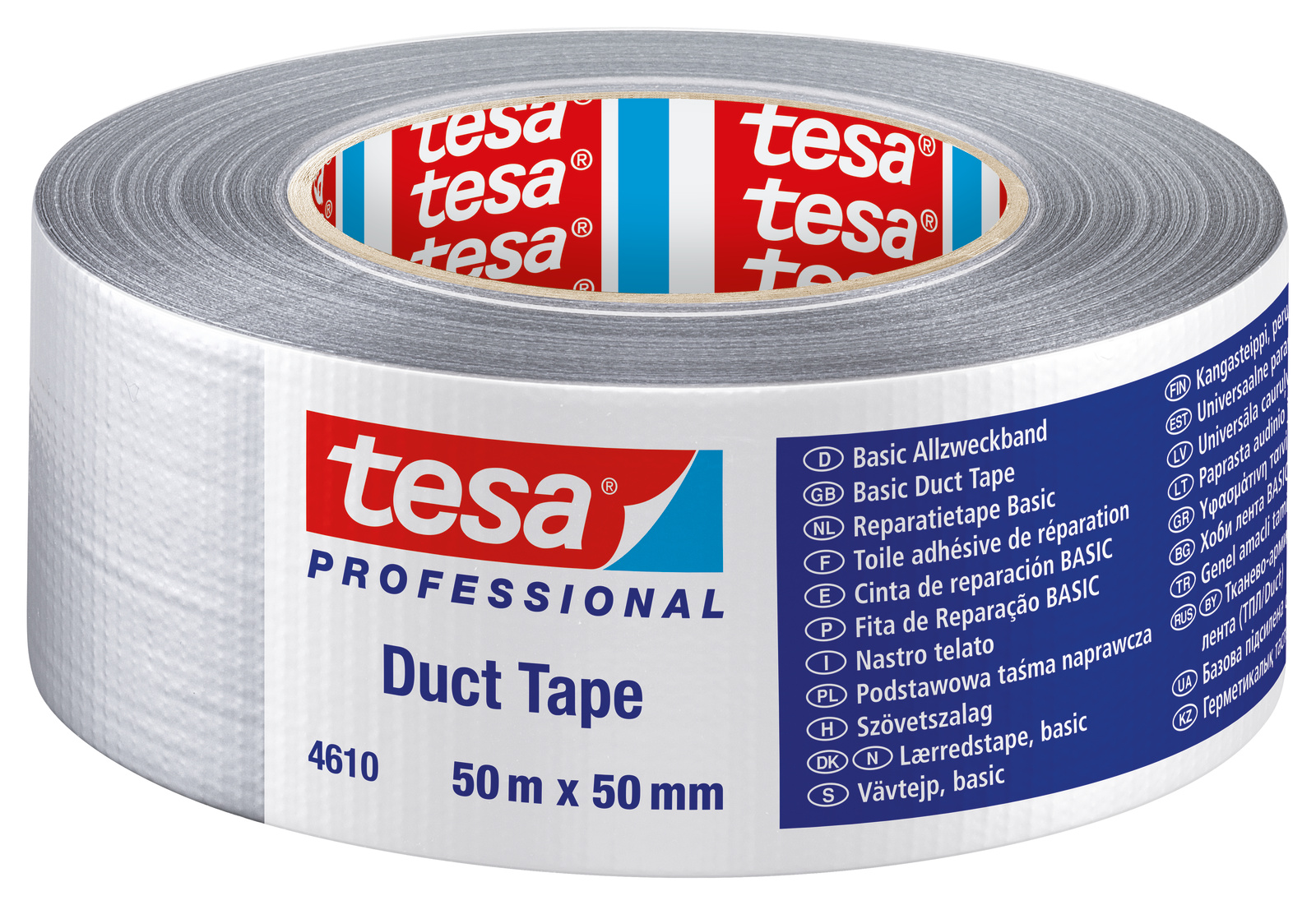 tesa Basic Duct Tape 4610, 50m x 50mm schwarz