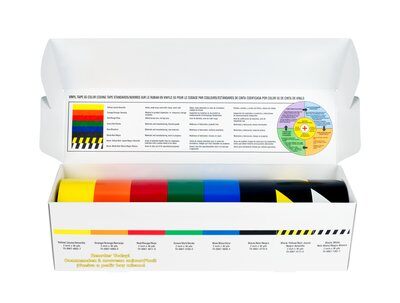 3M™ PVC-Klebeband 471 5S-Farbkodierungs-Starterpaket, 8 Rollen/Kit