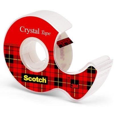 Scotch® Crystal Klebeband, 19 mm x 15 m, 1 Rolle + Handabroller