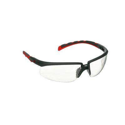 3M™ Solus™ 2000 Schutzbrille, grau/rote Bügel, Scotchgard™ Anti-Beschlag Beschichtung (K&N), klare Scheibe, winkelverstellbar, S2001SGAF-RED-EU