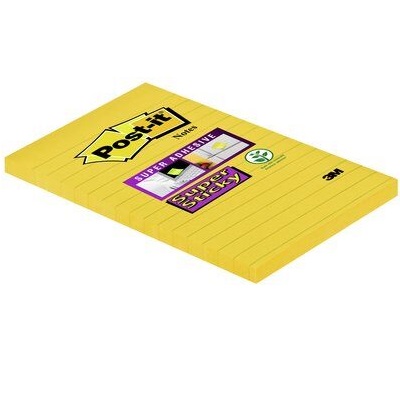 Post-it® Super Sticky Notes im Großformat, Ultra Gelb, 101 mm x 152 mm, 90 Blatt/Block, 6 Blöcke/Packung