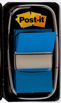 Post-it® Index I680-2, 25,4 x 43,2 mm, blau, 1 x 50 Haftstreifen im Spender