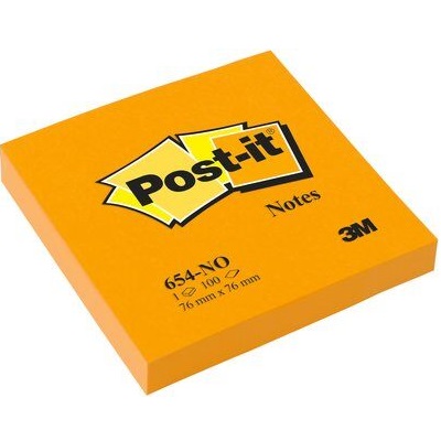 Post-it® Notes, Orange, 76 mm x 76 mm, 100 Blatt/Block, 6 Blöcke/Packung