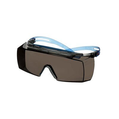 3M™ SecureFit™ 3700 Überbrille, blaue Bügel, integrierter Augenbrauenschutz, Scotchgard™ Anti-Beschlag Beschichtung (K&N), graue Scheibe, winkelverstellbar, SF3702XSGAF-BLU-EU