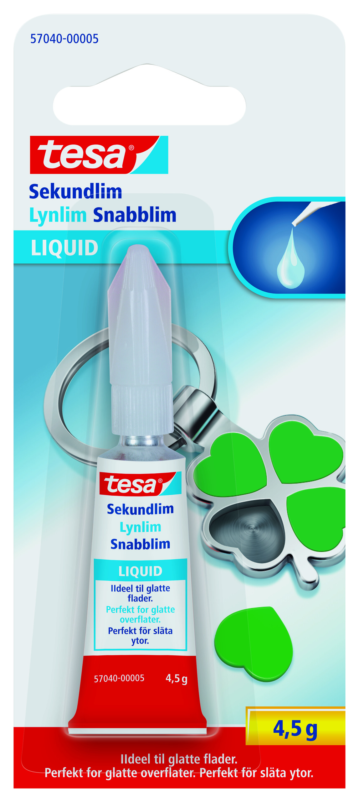 tesa 57040 Sekundenkleber, 4,5g, farblos