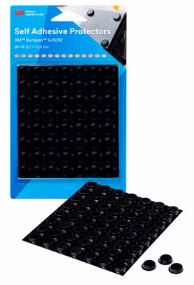 3M™ Bumpon™ SJ5012BL Elastikpuffer Mini-Pack, Schwarz, 56 Stück, 12.7x 3.5 mm, Klebstoff Natur-Kautschuk R-30