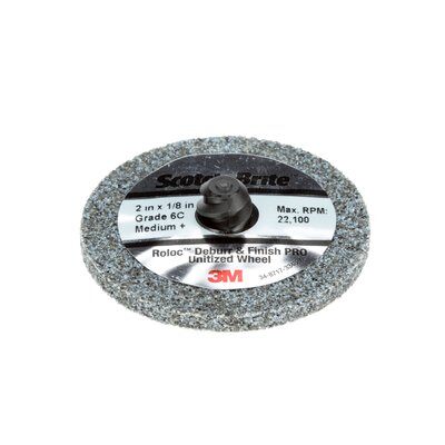 3M Scotch-Brite™ Roloc™ Deburr and Finish PRO Verpresste Kompaktscheibe DP-UR, 76 mm x 3,2 mm, MED