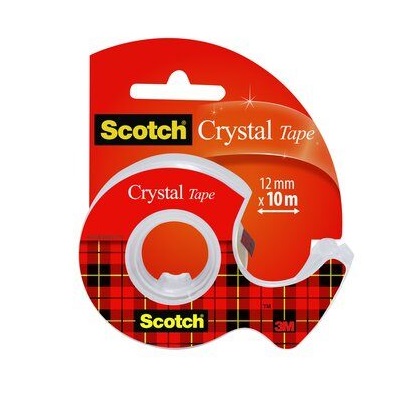 Scotch® Crystal Klebeband 1 Rolle 12 mm x 10 m + Handabroller